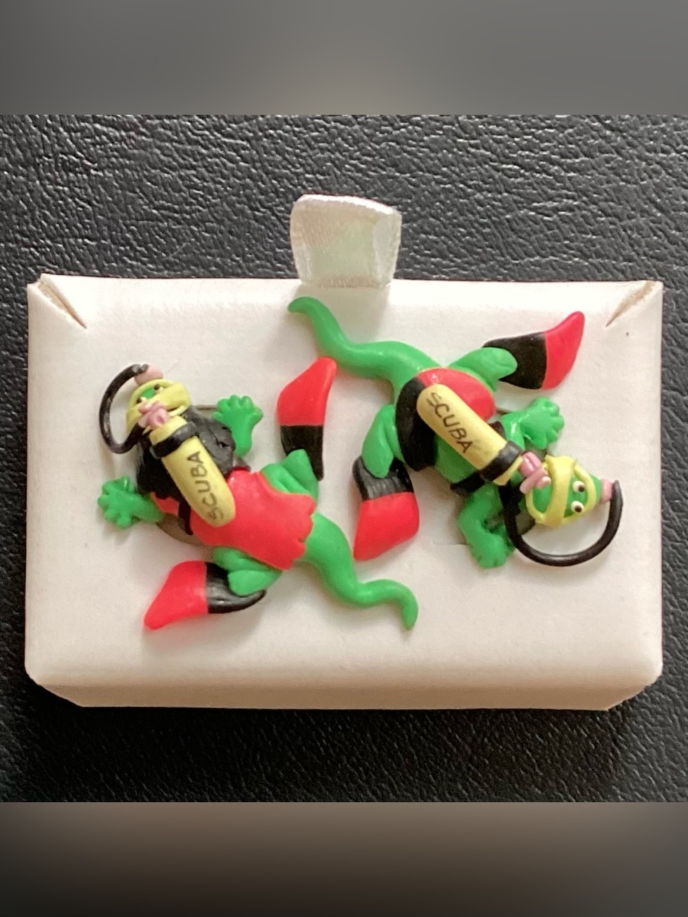 Scuba Gekko Molding Clay playful Earrings